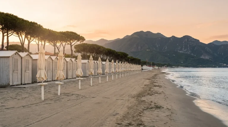 La costa versiliese nelle prime ore del mattino
